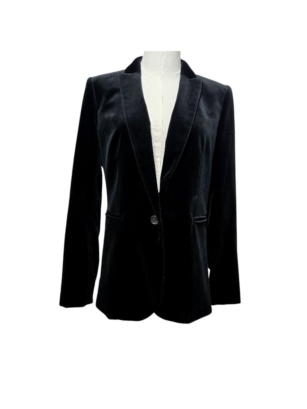 J.Crew Black Velvet Single-Button Lined Blazer Size 8 Womens Dress Jacket